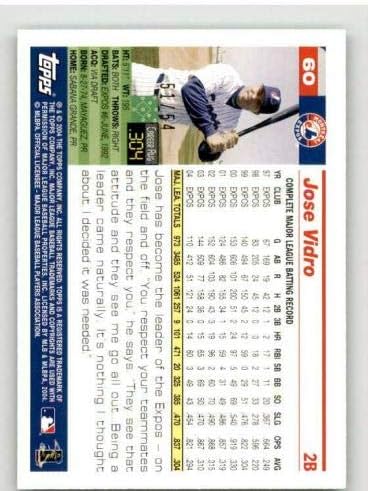 Jose Vidro Card 2005 Topps Black 60 - Cartões de beisebol de lanches