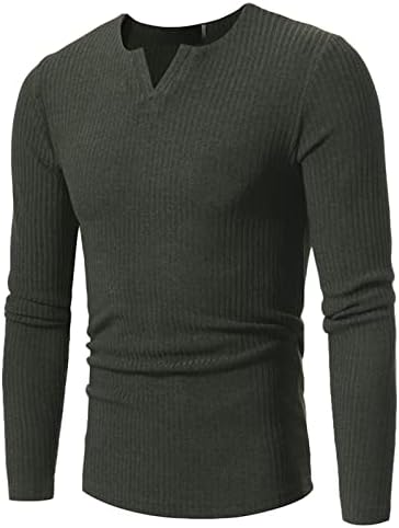 Jeke-DG Men Coubre a cor sólida Músculo interno superior de manga longa e confortável camiseta casual Crewneck Sweater