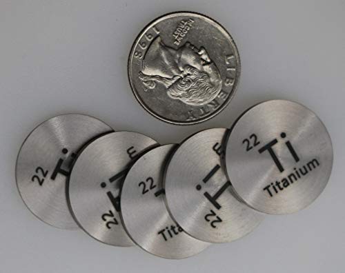 Titanium 24,26mm Disco de metal 99,7% Puro para coleta ou experimentos