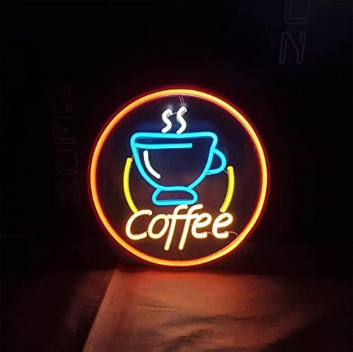Dvtel Coffee Neon Sign, sinal de néon Modelagem LED LEITAS LUMAS LENTAS LUMAS LUZ