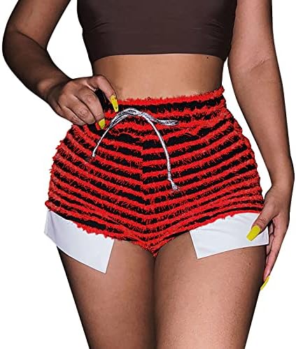 Shorts para mulheres, shorts de treino de textura de textura de praia de verão