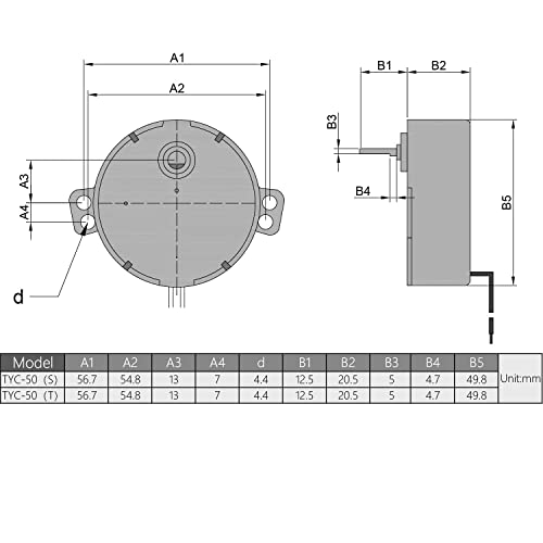 Motor síncrono de Jutagoss, AC 110V Synchron Motor Cup Turners CCW 4W 2.5-3rpm para lareira elétrica Tyc-50 D eixo