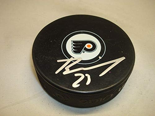 Brandon Manning assinou o Philadelphia Flyers Hockey Puck autografado 1A - Pucks autografados da NHL