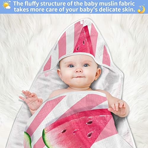 Toalha com capuz de bebê com capuz vvfelixl, toalha de banho de criança absorvente de melancia, toalhas de bebês recém-nascidos