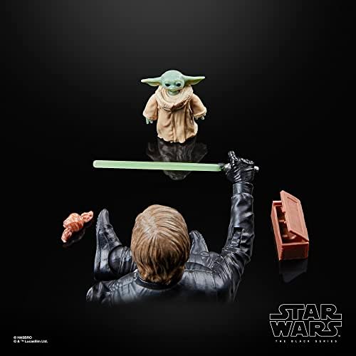 Star Wars The Black Series Luke Skywalker & Grogu, O Livro de Boba Fett, figuras de ação de 6 polegadas, 2 pacote com 9 acessórios,