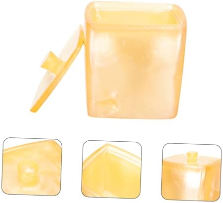 Zerodeko 2pcs Porta de banho Recipiente de banho Dicas de jarra de bolas Bolas de dente bloco de dente amarelo para tampa Cosméticos