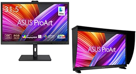 Exibição do ASUS ProArt 31,5 ”Monitor profissional OLED 4K-Colorímetro motorizado embutido, precisão da cor ΔE