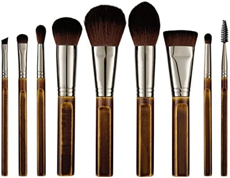 Quul vintage 9pcs compõem pincéis define o liquidificador bronzeador bronzeador de madeira madrugada kit de ferramenta de