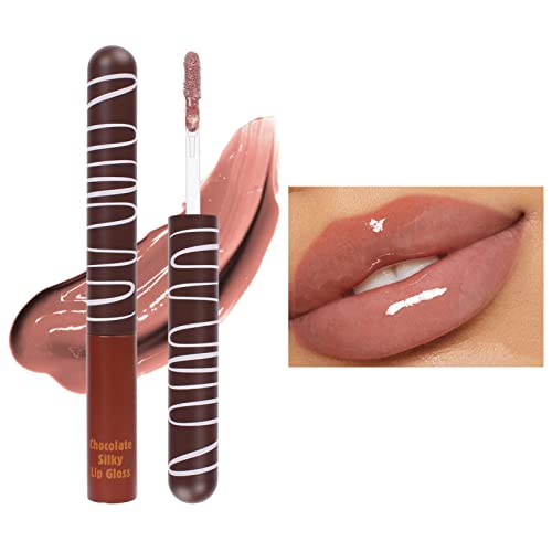 Pigmentos naturais para o esmalte lábio de chocolate Lip Gloss hidratante hidratante durar hidratante não pegajoso