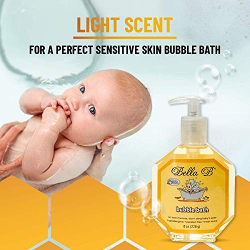 Bella B Bubble Bath for Baby & Kids 8 oz - Banho de espuma orgânica para crianças pequenas - Banho de espuma para
