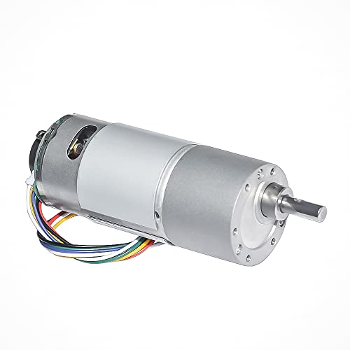 Motor DAVITU DC - Motor de engrenagem DC com codificador Hall 12V 24V 10 ~ 900rpm Velocidade opcional DIA 37mm Eixo de