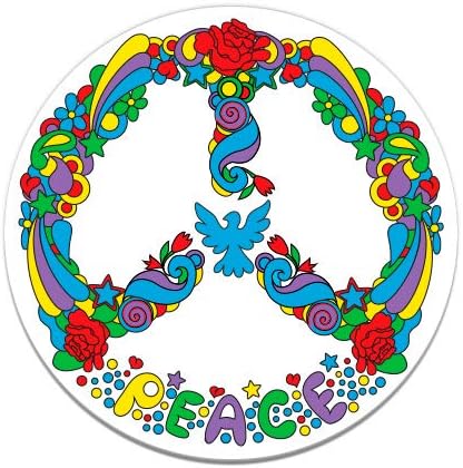 GT GRAPHICS PAZ SINAL COLORNA HIPPIE - adesivo de vinil Decalque impermeável