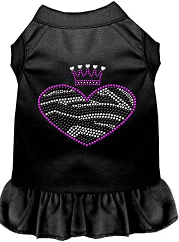Mirage Pet Products 57-58 XXXLBK Black Zebra Heart Rhinestone Dress, 3x-Large