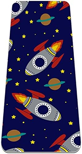 Rocket Cartoon Planet Space Space Night Extra GROSTO MAT DE YOGA - ECO FILHANTE DE EXERCÊNCIO NÃO LIMPO E MATO DE FITNESS TATOUTE