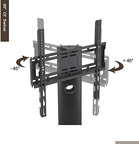 Stand de TV de 55 polegadas, TV para TV de 55 polegadas, altura LGR e ângulo Ajuste a TV com moldura de piso de metal de vidro