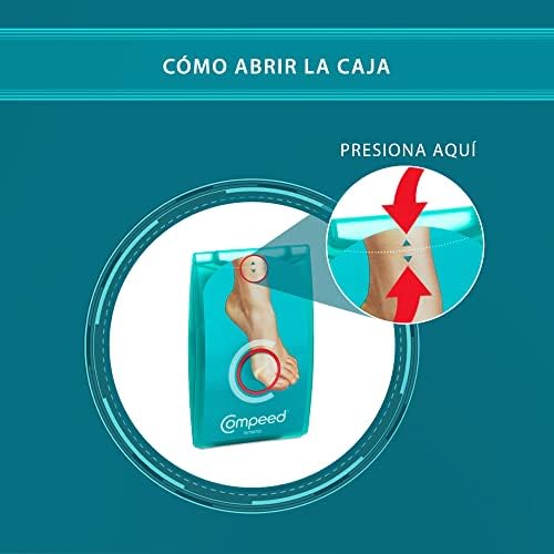 AMPOLAS COMPEED® Pequeñas, 6 Apósitos Hidrocoloides, Tratamiento de Pies, Cura Rápidamente, Dimensões: 2 cm x 6 cm