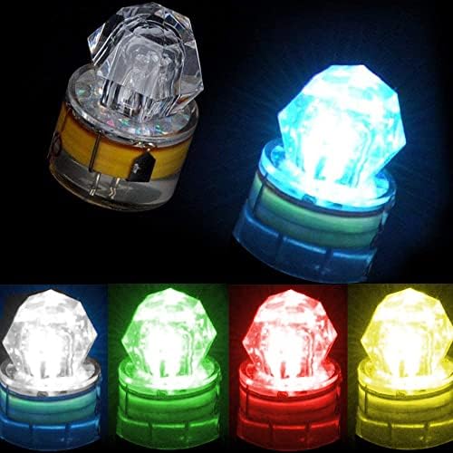 Rojuna 10 Pack Pesca LED LED LUZ DO DOPA, Luzes de pesca led estroboscópicas coloridas, luz de pesca subaquática, Atraentes impermeáveis