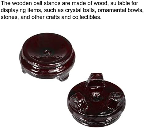 Mecccanity Wooden Ball Stand Stands Exibe Base 11-15 cm vermelho para pedra de cristal Ball Stone