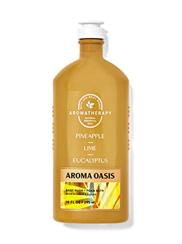 Bath and Body Works Aromaterapia Aroma Oasis Pineapple Lime Eucalyptus Conjunto de presentes - lavagem do corpo + Banho de espuma