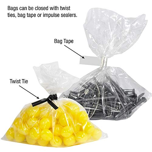 Poly Bag Guy 10 x 30, 3 mil Sacos de Polis de Plástico Claro Aberto