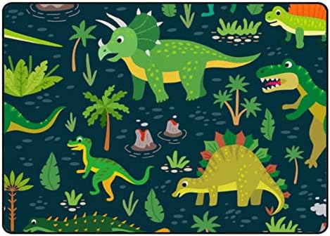 Xollar macio, garotos grandes tapetes macios berçário de bebê brincando tats dinossauros verdes em florestas tapete