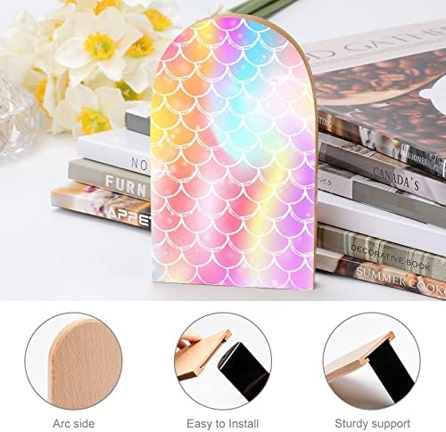 Princess Mermaid Scales Livro Impresso End Wood Books 1 para prateleiras Stand de livro pesado 5 x 3 polegadas