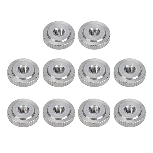 Fafeicy 10pcs Surned Thumb Nut, 304 de aço inoxidável de cabeça plana através do orifício porca de aperto de mão, padrão DIN467,