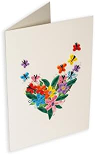 Quilling Card Heart of Butterflies & Flowers by Creativeworks.global