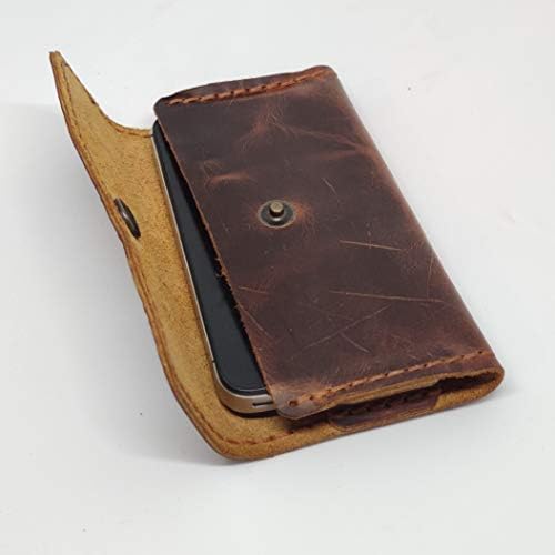 Caixa de coldre de couro holsterical para huawei y6p, capa de telefone de couro genuína, estojo de bolsa de couro feita personalizada