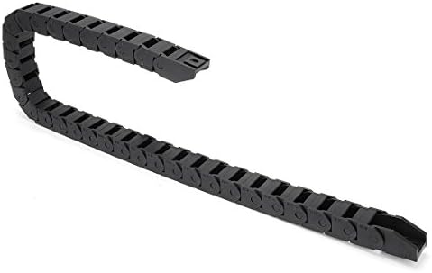 UXCELL R28 15mm x 15 mm portador de fio de cabos de plástico preto Cadeia de arrasto 1m Comprimento para CNC 1 orifício