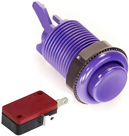 Mercado Atômico Estilo Americano 28mm Motivo de Arcade Push 6 pacote roxo com MicroSwitch