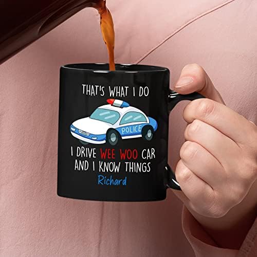 Canecas de café personalizadas para policiais, policiais dirigem o carro Woo Woo e conheçam as coisas canecas, caneca