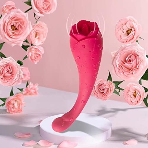 Sexo rosa, vibrador de brinquedos de rosas para mulheres, lambendo a língua mini estimuladora de vibrador de clitóris