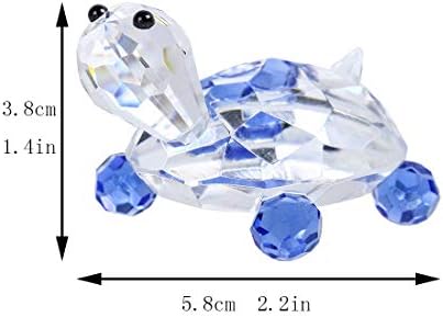 H&D Hyaline & Dora Blue Crystal Turtle Collection Collection Table Table Table Centrepiche Ornament