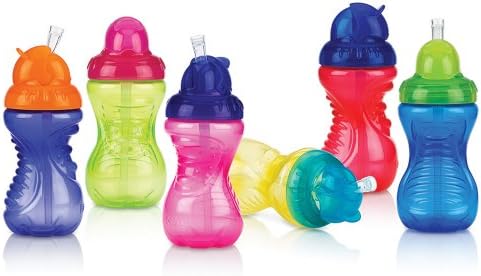 Nuby 2 pacote sem spill it cup, rosa/verde, 10 onças