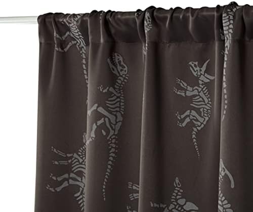 Heritage Kids Dinosaur Glow in the Dark 63 Kids Window Curtain Painel, cinza