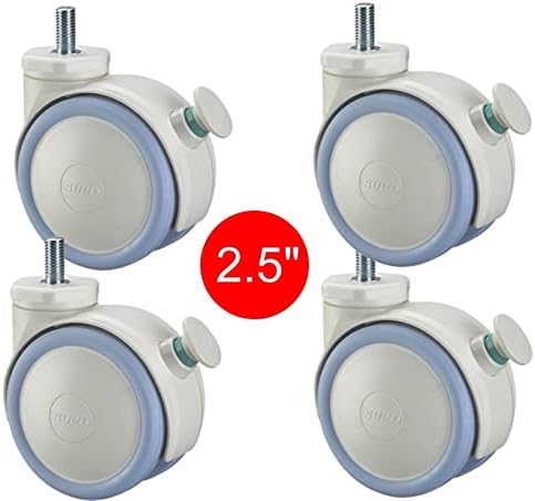 Gruni White 2,5 polegadas rodas de rodas com freio m10x20 parafuso mudo vestível para gole -gestas 4pcs