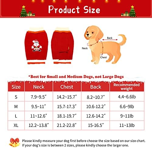 Suéter de gato de cachorro de TVood, feriado de Natal Santa Pet Newwear Sweater Dog Sweater Soft Puppy Dog Dog Casaco