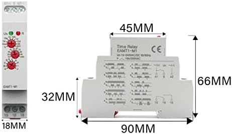 ANIFM 12-240VAC/DC DIN TIPO DE TRILHO DE 0,1 SEGUNDO -10 Dias Relé de atraso de tempo 16A/250VAC Relé de timer multifuncional