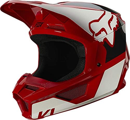 Fox Racing Unissex-Child V1 Motocross Capacete, Flame Red, Youth Large