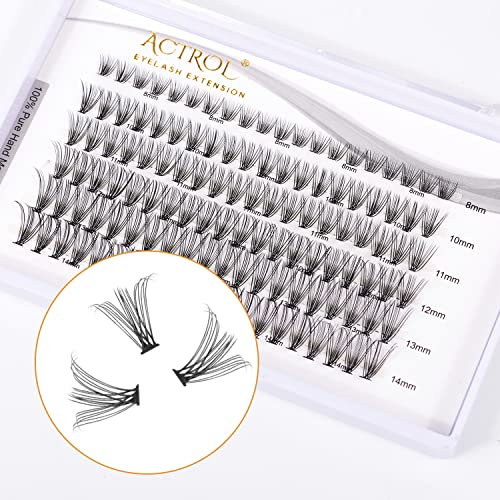 Extensões de cílios de cluster 120pcs Mistores de cílios individuais DIY 20D 0,07D Curl 8-14mix Natural 20roots Lashes Makeup