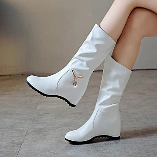 Botas para mulheres brancas garotas fofas botas vermelhas botas ocidentais botas de cowboy boots pontiagudo de joelho puxado