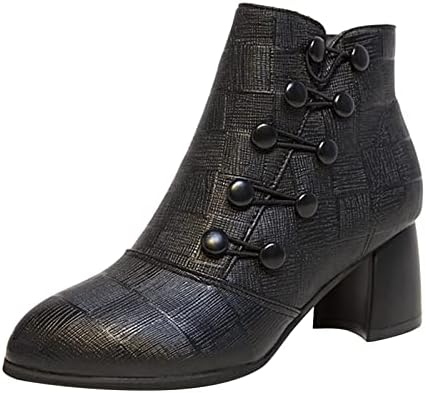 Leewos feminino chelsea botas confort square dedo dedo dedo boêmio sapatos boêmios