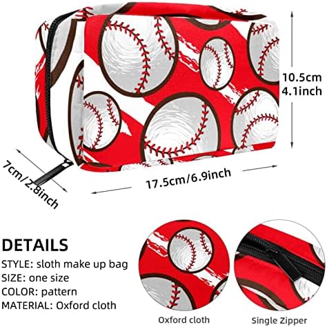 Bolsa de maquiagem inadequada, Base de Baseball Esporte Cosméticos Vermelhos Bolsa de Tote portátil TRAIL TRAIR CASE Organizador