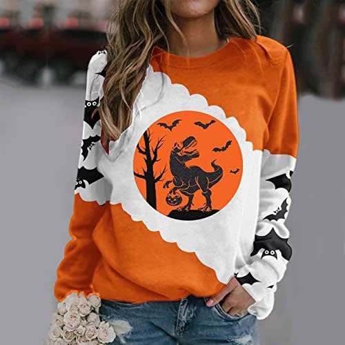 Camisas de manga longa para mulheres Crew Plopullover Paplover Padrão Raglan Tunic Casual Tops Capfe para mulheres