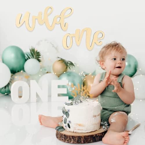 Wild One Wooden Sign - Para meninos de 1º aniversariante ou garotas recortes letras de madeira Wild One Decor Home Display Photo Booth