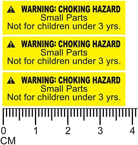 ASTM compatível com 1.000 rótulos de aviso peças pequenas adesivas de risco de asfixia não para crianças menores de 3 anos