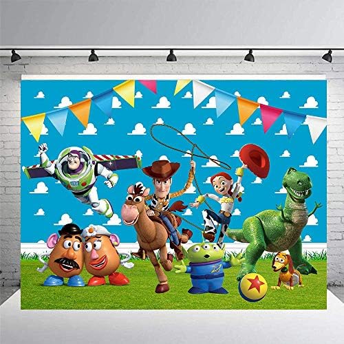 Banner de Toy Story Cenário, para aniversário, suprimentos de festa, decorações, chá de bebê, banner, tesouro de bebê,