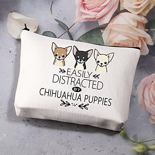 Presente de BdpWss Chihuahua para Chihuahua Amante fofo Chihuahua Bolsa de maquiagem Chihuahua cachorro Presente de cachorro engraçado