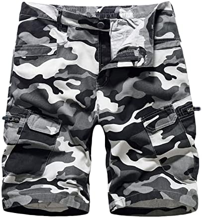 Shorts táticos para homens relaxados shorts casuais de pesca respirável shorts de carga de camuflagem calças curtas com bolsos